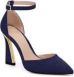 Women Pumps Point Closed Toe Heels Buckle Ankle Strap  Heeled Sandals
