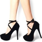 Women Ankle Strap Platform Party Closed Toe Dress High Heels Pumps - Image 2