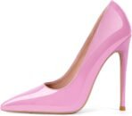 Women 4.7 Inch Pumps Pointy Closed Toe Stiletto Sexy High Heels Slip on Porm Party Wedding Dress Shoes