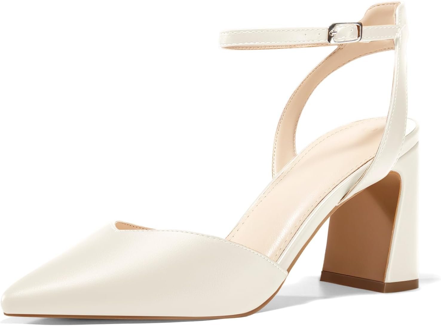 51eebKtDQwL._AC_SL1500_.jpg Women Closed Toe Heels Chunky Block Heel Ankle Strap Pumps Slingback Heeled Sandals - Image 1
