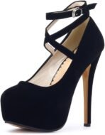 Women Ankle Strap Platform Party Closed Toe Dress High Heels Pumps