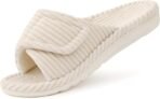 Orthopedic House Slippers for Women Adjustable Arch Support Indoor Slippers Open Toe Corduroy Bedroom Shoes