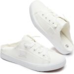 Women Slip on Sneakers Canvas Slip ons Shoes Fashion Comfortable Mules Women Non Slip Loafers Casual Backless Shoes