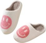 Smile Face Slippers for Women Happy face slippers Retro Soft Plush Warm Slip-on Slippers, Cozy Indoor Outdoor Slippers - Image 2