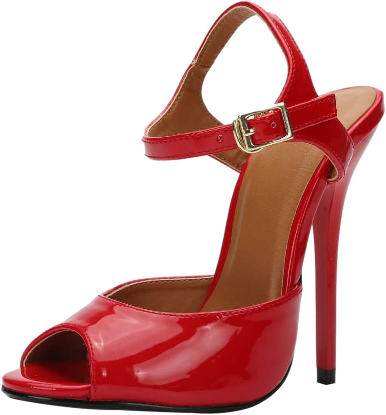 61hZ-q8KmsL._AC_SL1500_.jpg Unisex Men's Women Stiletto High Heel For Women, Ankle Strap Peep Toe Slingback Sandals - Image 1