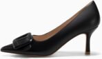 Women Closed Pointed Toe Pumps Stiletto High Heels Wedding Party Dress Shoes - Image 2