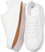 Women Casual Canvas Shoes Low Top  Fashion Sneakers Ladies Canvas Tennis Shoes Lace-Up Comfortable White Canvas Shoes for Girls