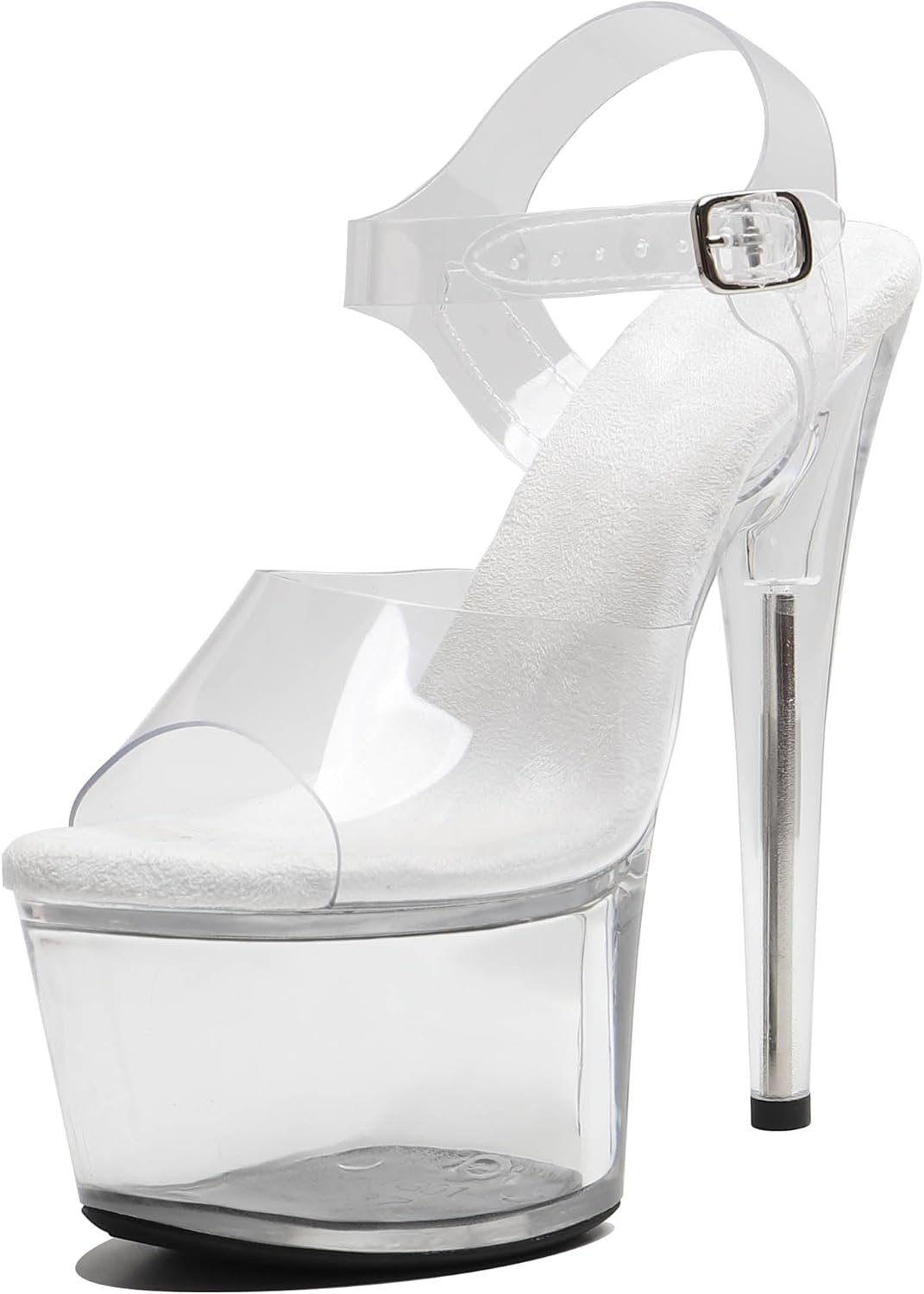 61t38noMx7L._AC_SL1500_.jpg Women 7 inch Clear Platform Heels Ankle-Strap Sexy,7 Inch Pole Dance High Heel Platform,Exotic Clear Platform Pole Dancer Heels Shoes Stiletto 6 8 inch - Image 1