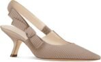 Women Slingback Kitten Heels Closed Pointed Toe Bowknot Knitted Slip On Work Pumps Dress Shoes