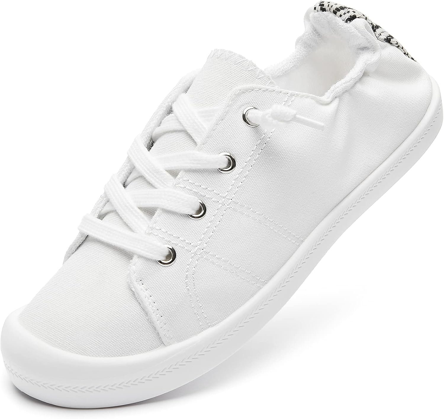 714IAgajwBL._AC_SL1500_.jpg Women Canvas Slip On Shoes White Black Fashion Sneakers Loafers Shoes for Women - Image 1