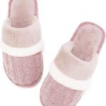 Women Fuzzy Memory Foam Slippers Warm Gifts Trendy House Slippers Anti-Skid Rubber House Shoes for Women Mom Girlfriend Indoor Outdoor