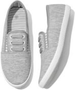 Women Canvas Slip on Sneakers Casual Slip on Walking Shoes Women Tennis Shoes Flat Dress Shoes Non Slip Work Shoes