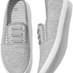 Women Canvas Slip on Sneakers Casual Slip on Walking Shoes Women Tennis Shoes Flat Dress Shoes Non Slip Work Shoes