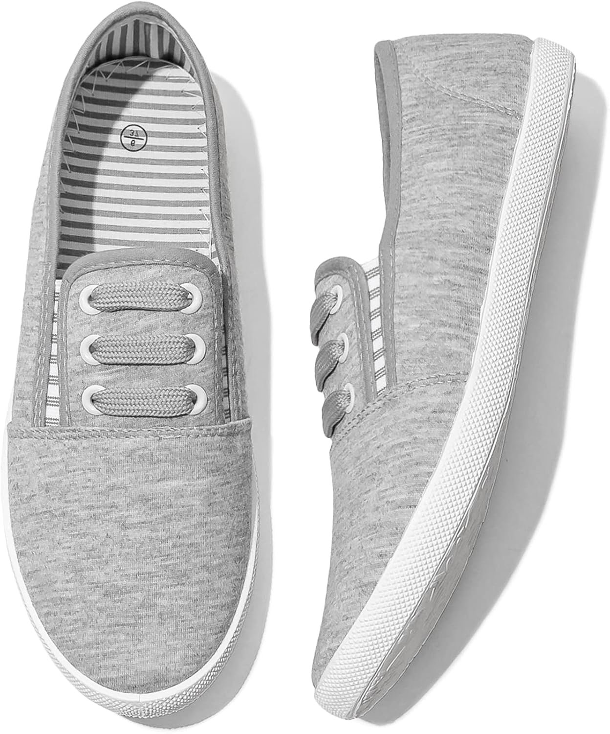 718ULJ3hiGL._AC_SL1500_.jpg Women Canvas Slip on Sneakers Casual Slip on Walking Shoes Women Tennis Shoes Flat Dress Shoes Non Slip Work Shoes - Image 1