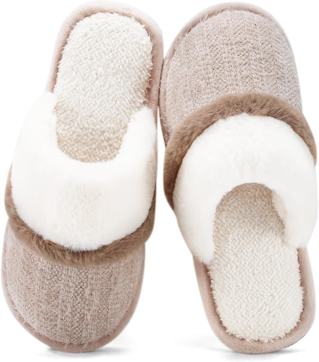 71AW47nsF9L._AC_SL1500_.jpg Cozy Slippers for Women Indoor and Outdoor Fuzzy House Shoes with Memory Foam Anti-Skid Sole Gifts for Women Mom Ladies - Image 1