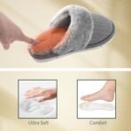 Women Fuzzy Warm Memory Foam Slippers, Cozy Indoor/Outdoor House Slippers with Plush Lining & Non-Slip Sole - Image 2