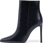 Women Heeled Ankle Booties,Sexy Pointed Toe 4 inch Stiletto High Heel Fashion Ankle & Booties with Side Zipper High Heel Boots Dress Evening Party Boots Shoes
