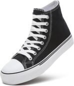 Women High Top Canvas Sneakers,Lace-up Canvas Shoes,Casual Tennis Walking Shoes