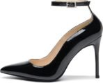 Women Closed Toe Pointed Toe High Heels Pumps 4IN Stiletto Heels for Women Ankle Strap Dress Wedding Shoes - Image 2