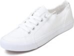 Women  Fashion Sneaker White Color Washed and Leopard Canvas Slip on Shoes