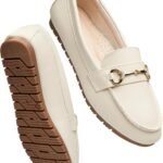 Women Wide Loafers Casual Slip on Flat Shoes Women Comfort Penny Loafers with Arch Support Women Dressy casins