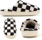 House Slippers for Women,Fuzzy men Slippers,Casual House Shoes Memory Foam Women Slippers Outdoor Indoor Warm Plush Bedroom Shoes with Faux Fur Lining - Image 2