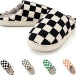 House Slippers for Women,Fuzzy men Slippers,Casual House Shoes Memory Foam Women Slippers Outdoor Indoor Warm Plush Bedroom Shoes with Faux Fur Lining