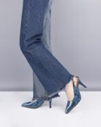 Women Beaded Pumps High Heel Slingback Pointed Toe Slip On 3.5 Inch Stilettos Ankle Strap Adjtable Buckle Patent Leather  Size 5 -Size 13 - Image 2
