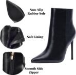 Women Heeled Ankle Booties,Sexy Pointed Toe 4 inch Stiletto High Heel Fashion Ankle & Booties with Side Zipper High Heel Boots Dress Evening Party Boots Shoes - Image 2