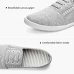 Women Canvas Slip on Sneakers Casual Slip on Walking Shoes Women Tennis Shoes Flat Dress Shoes Non Slip Work Shoes - Image 2